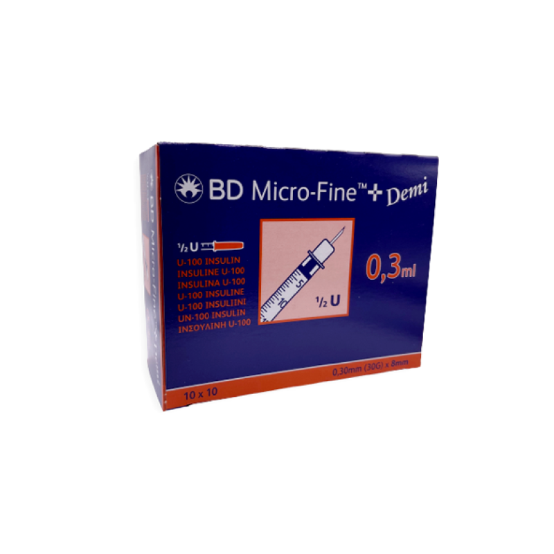 BD MicroFine + Plus 0.3ml U100 30G 8mm Insulin Needle