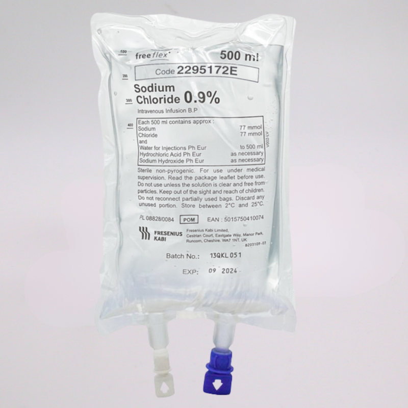 Sodium Chloride 0.9% intravenous IV infusion (500ml)